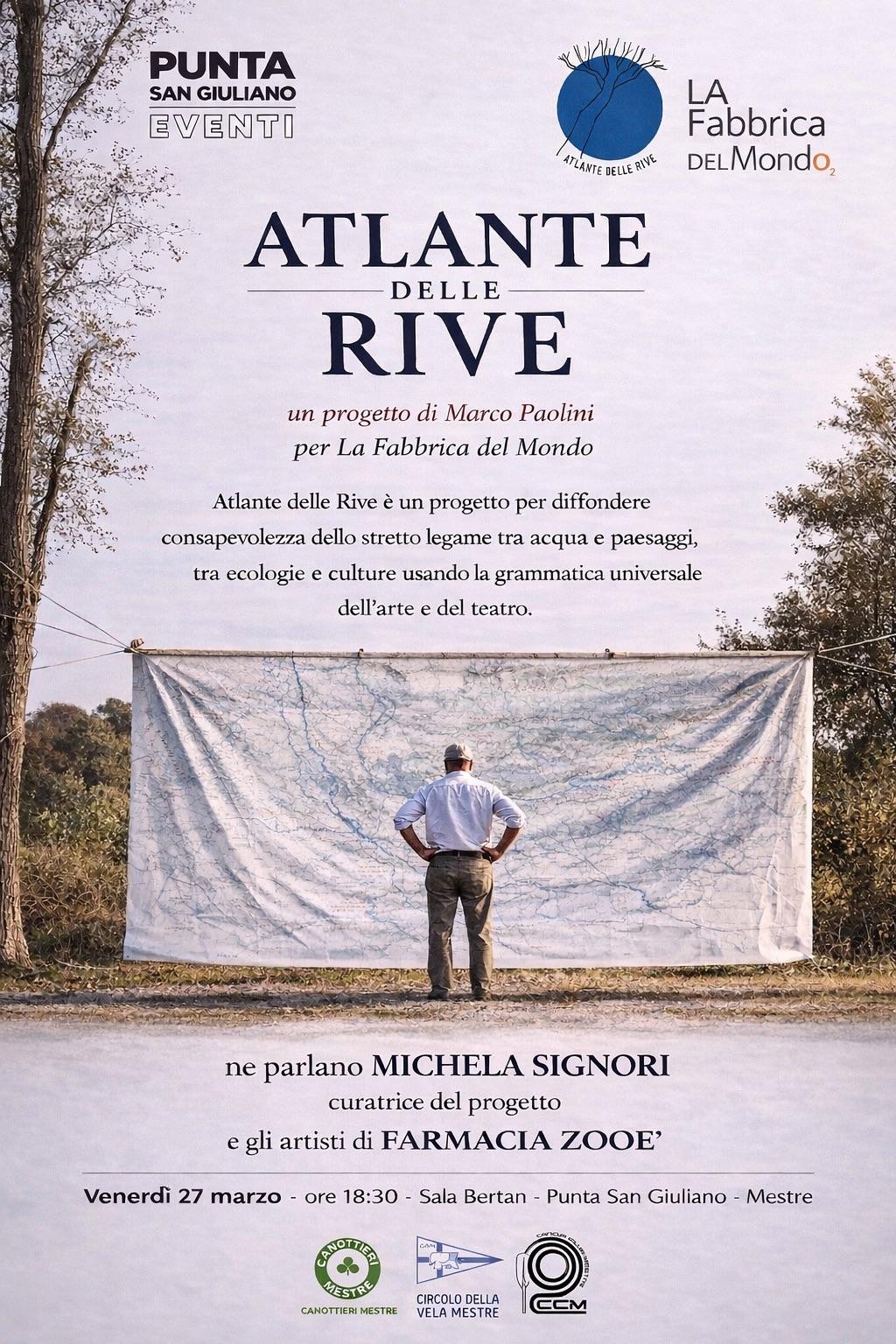 Locandina: Atlante delle Rive, venerdì 27 marzo 2026, Sala Bertan, Punta San Giuliano