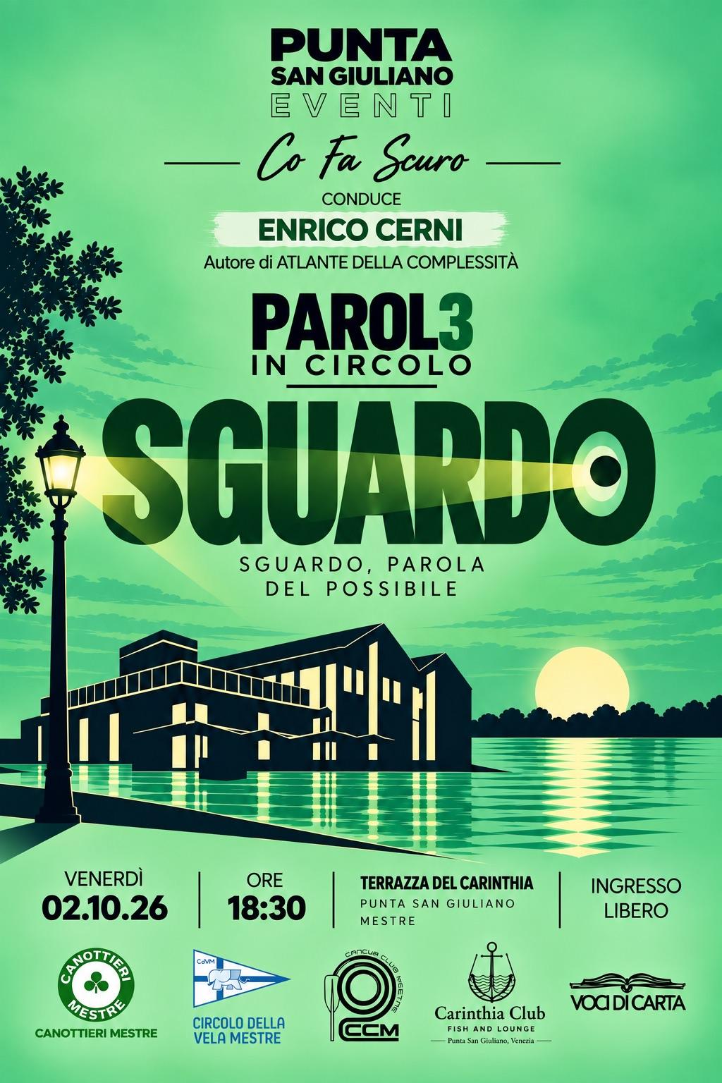 Locandina: Sguardo, ven 2 ottobre, Terrazza del Carinthia Club