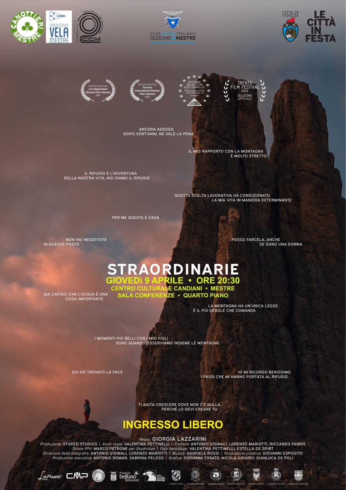 Locandina: Straordinarie, giovedì 9 aprile 2026, Centro Culturale Candiani